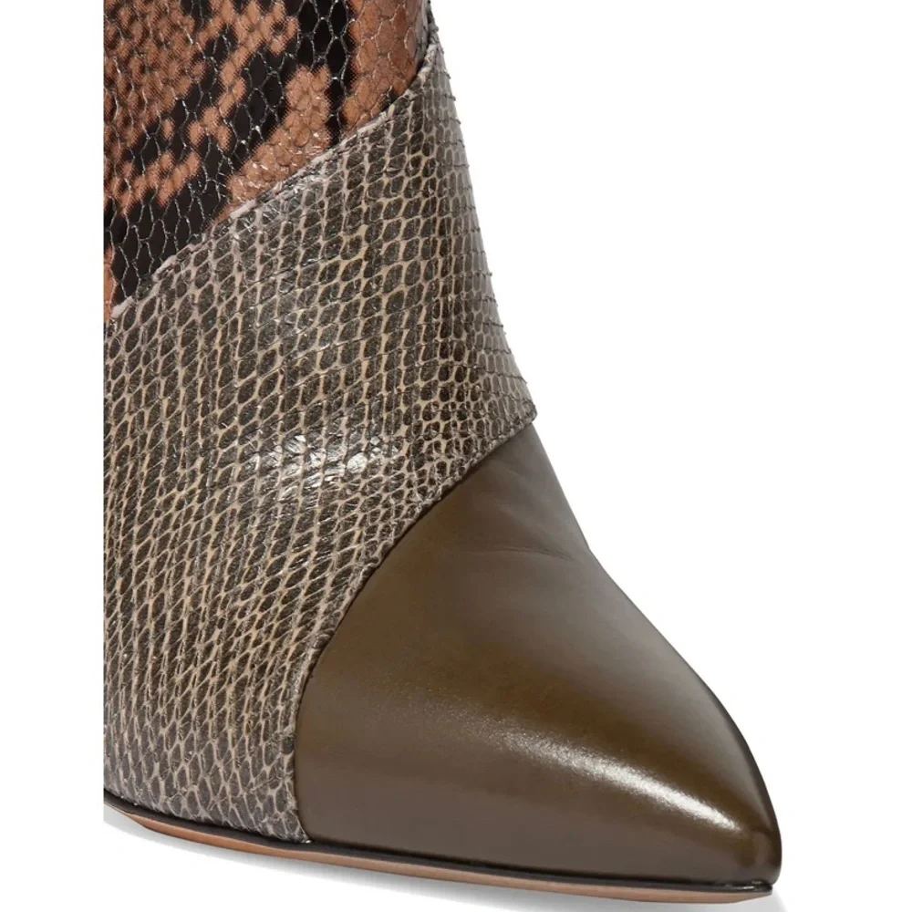 Isabel Marant Latts paneled snake-effect leather ankle boot - Picture 8 of 9